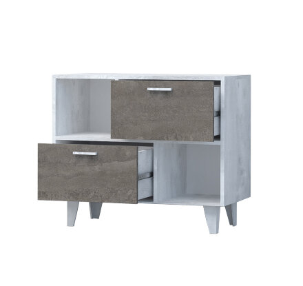 Тумба с 2мя ящиками на ножках Т-1 ЭГО, бетон/камень 