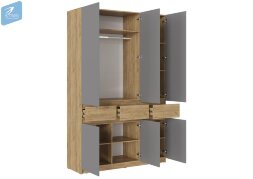 Шкаф трехстворчатый ШК-002 Бостон ЛДСП, дуб крафт/серый шифер 