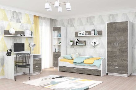 Стол с 2мя ящиками Ст-1 ЭГО, бетон/камень 