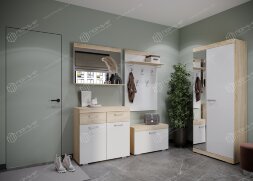 Модульная прихожая Соната 2, Сонома/Белый глянец