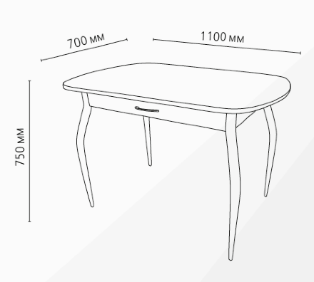 Стол обеденный Прага 2 с ящиком опора  D40 