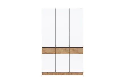 Шкаф трехстворчатый Роджина дуб крафт / белый глянец  