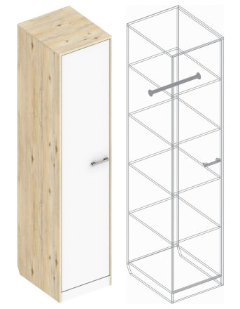 Пенал Милана, Гаскон пайн + Белый лофт 