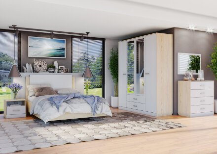 Шкаф четырехстворчатый с двумя ящиками Милана   