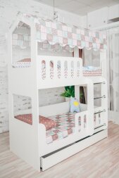 Кровать-домик 2-х ярусный с ящиком