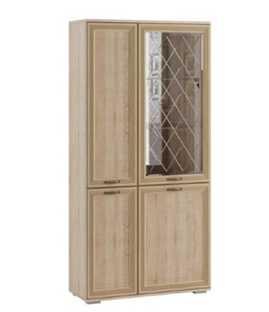 Шкаф с полками и витриной Ливорно ЛШ-6, дуб сонома 