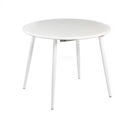 Стол круглый раздвижной Сканди 940 опоры белые 