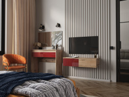 Стол туалетный Ливерпуль, вотан/бордо глянец