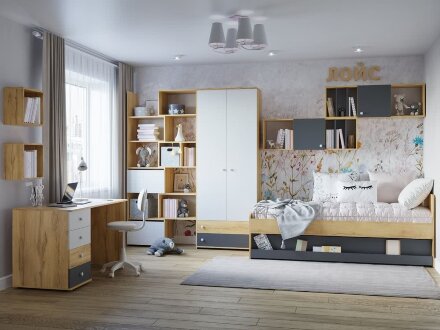 Шкаф для белья Лойс 83 (фасад Графит)  