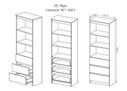 Стеллаж Мори МСТ 600.3 графит
