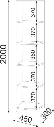 Стеллаж угловой Остин М09 