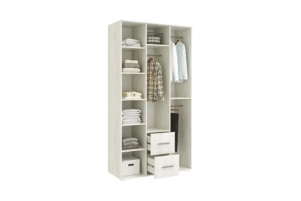 Шкаф 3-х створчатый с зеркалом Фиеста New, Дуб крафт белый / Графит 