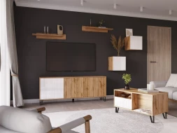 Журнальный стол Ливерпуль, вотан/белый глянец