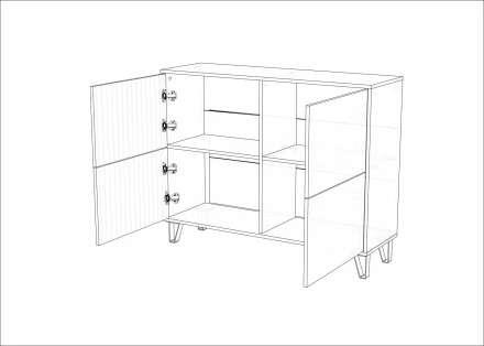 Комод Ливерпуль, вотан/белый глянец 