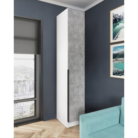 Шкаф-пенал Мадрид, Белый/Ателье светлое 