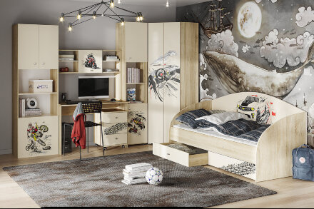 Стол письменный Форсаж, сонома 