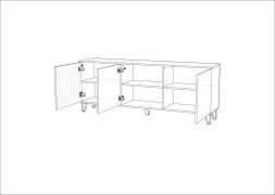 Тумба ТВ Ливерпуль, вотан/графит софт