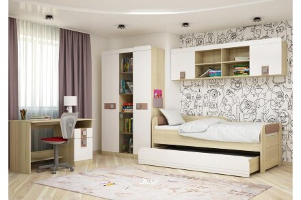 Кровать с комплектом подушек №800.4 Стиль, кофе с молоком 