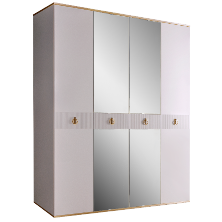 Шкаф 4 двери РМШ1/4(s) (с зеркалами) Rimini Solo 