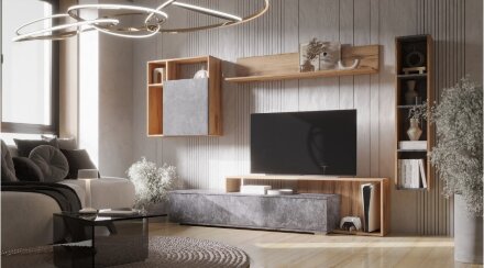 Пенал Даллас, Цемент темный/дуб вотан 