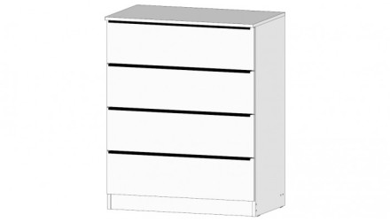 Комод Элегант 4 ящика, Белый 